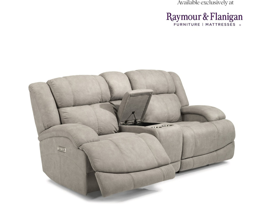 Quincey Power Reclining Loveseat with Console & Power Headrests