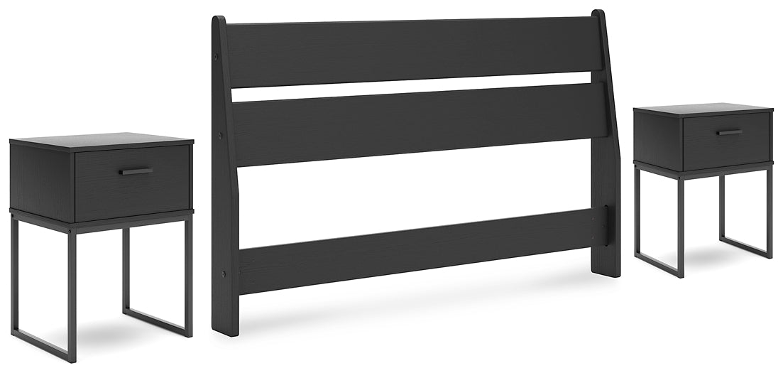 Ashley Express - Socalle Full Panel Headboard with 2 Nightstands