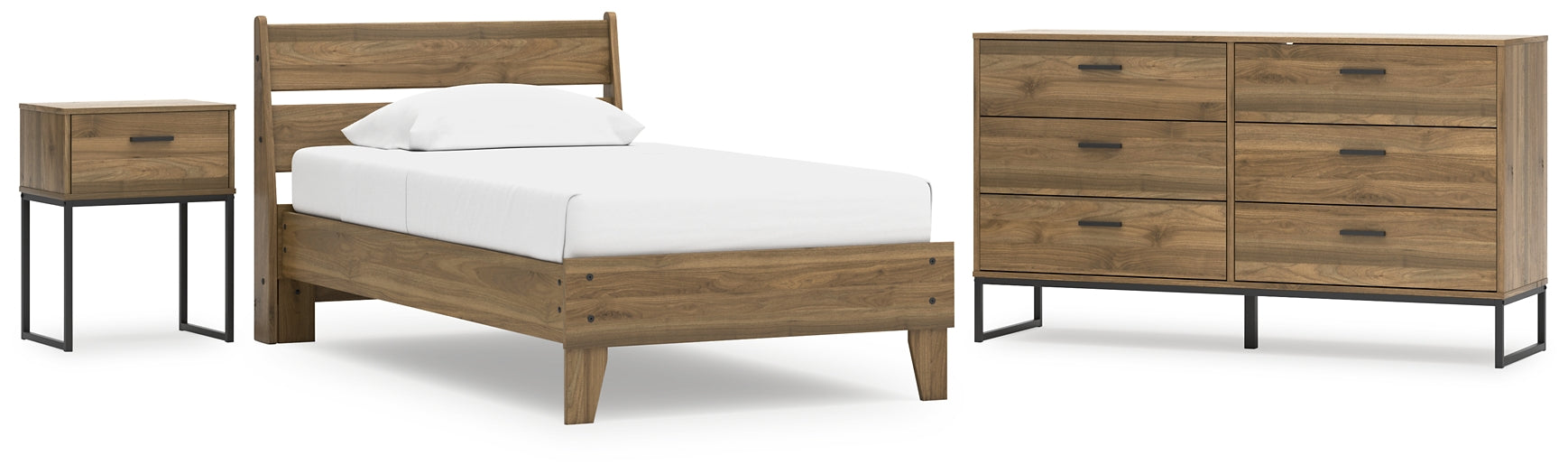 Ashley Express - Deanlow Twin Platform Panel Bed with Dresser and Nightstand