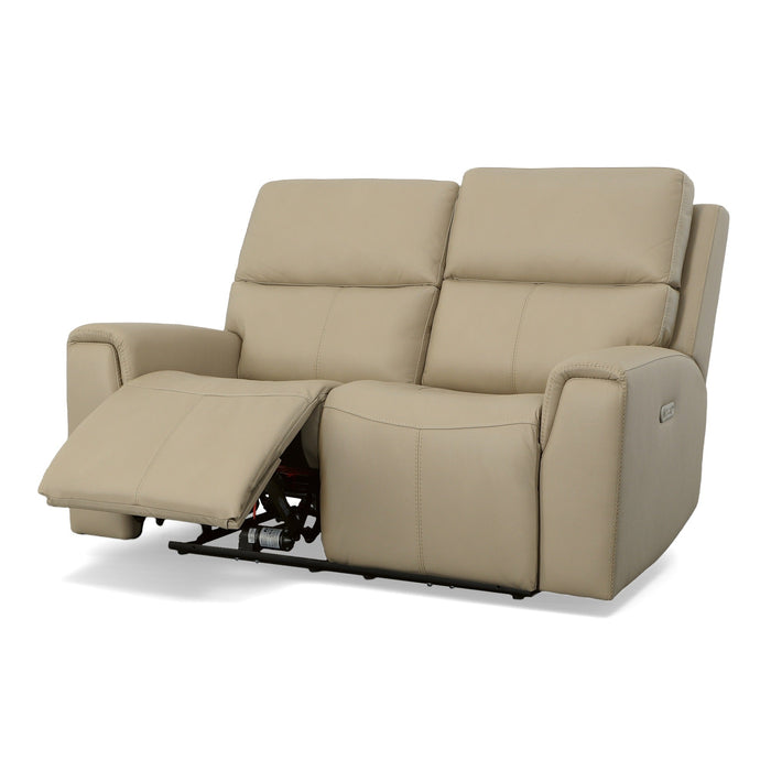 Jarvis Parchment Leather Power Reclining Loveseat with Power Headrests