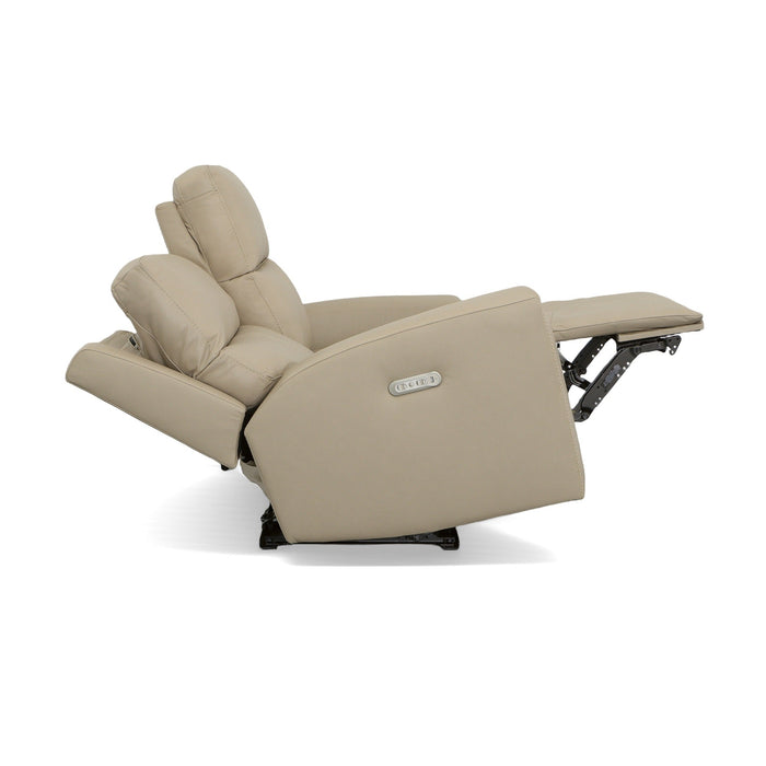 Jarvis Parchment Leather Power Reclining Loveseat with Power Headrests