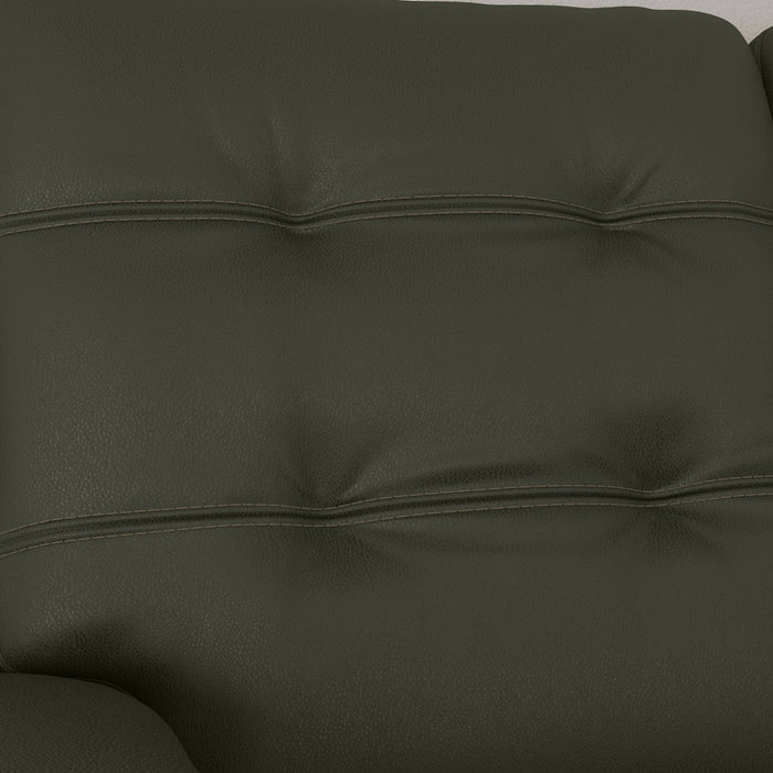 Iris Charcoal Leather Power Reclining Loveseat with Power Headrests