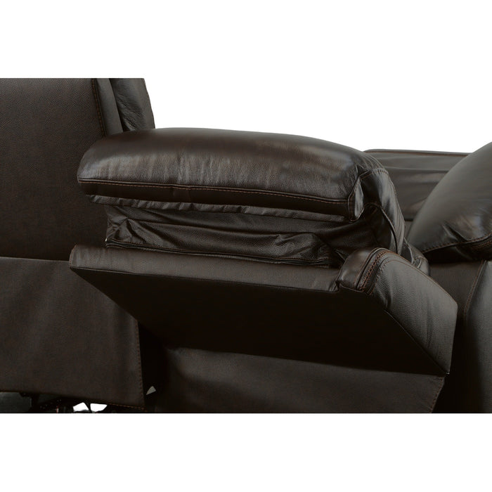 Jackson Dark Brown Leather Power Reclining Loveseat with Power Headrests