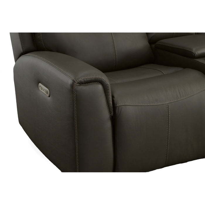 Jarvis Mica Leather Power Reclining Loveseat with Console & Power Headrests