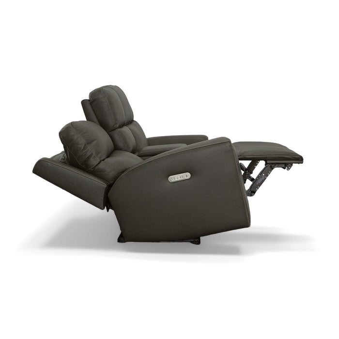 Jarvis Mica Leather Power Reclining Loveseat with Console & Power Headrests