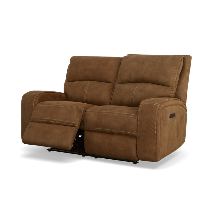 Nirvana Cocoa Fabric Power Reclining Loveseat with Power Headrests