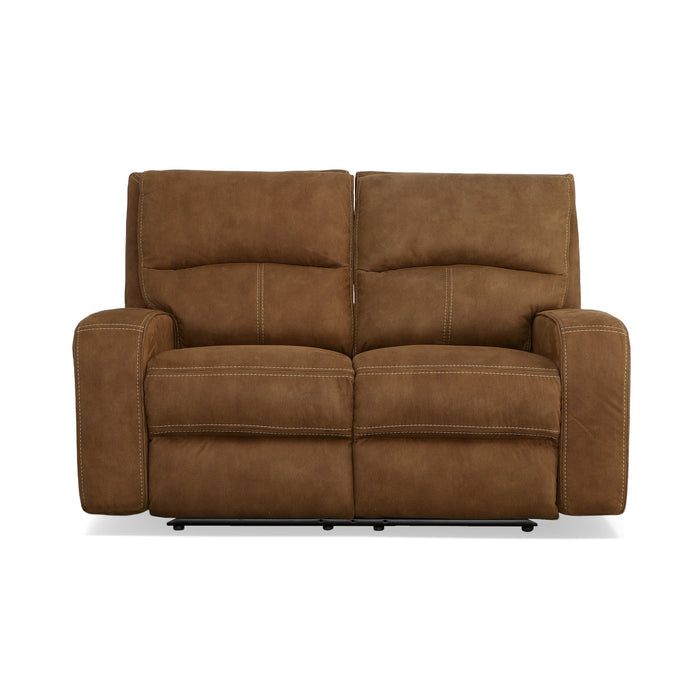 Nirvana Cocoa Fabric Power Reclining Loveseat with Power Headrests