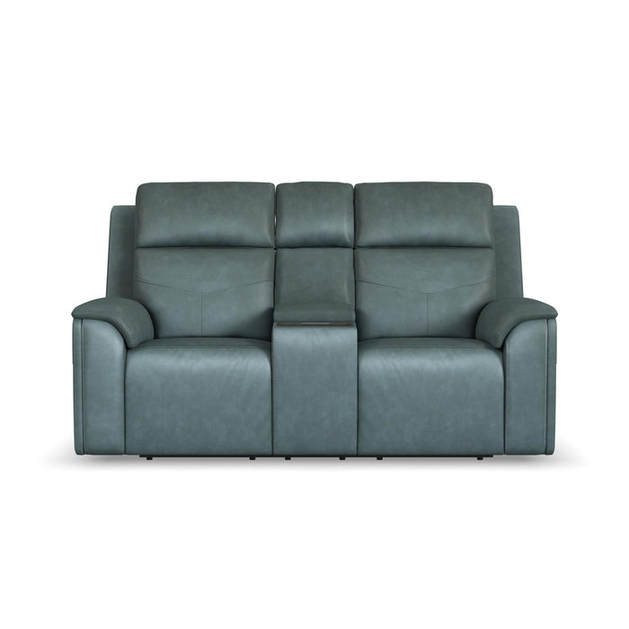 Vernon Admiral Fabric Power Reclining Loveseat with Console, Power Headrests, Lumbar, Heat & Massage