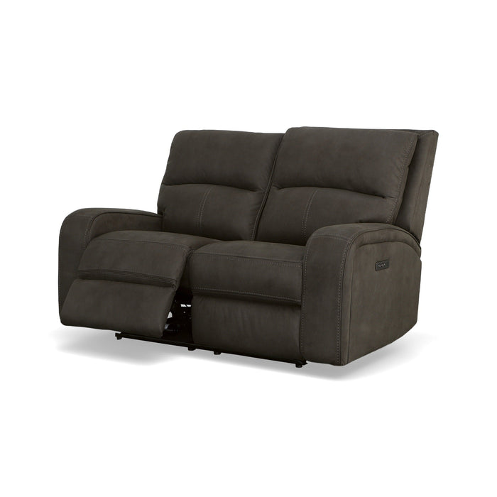 Nirvana Flint Fabric Power Reclining Loveseat with Power Headrests