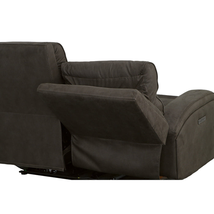 Nirvana Flint Fabric Power Reclining Loveseat with Power Headrests