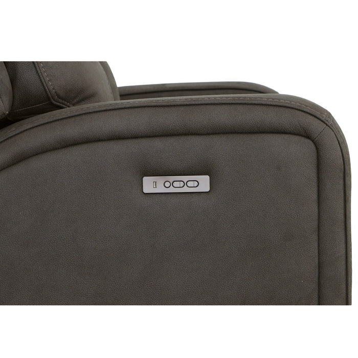 Nirvana Flint Fabric Power Reclining Loveseat with Power Headrests