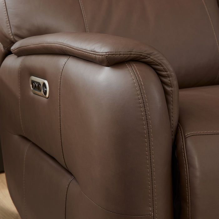 Wilson Café Leather Power Reclining Loveseat with Power Headrests