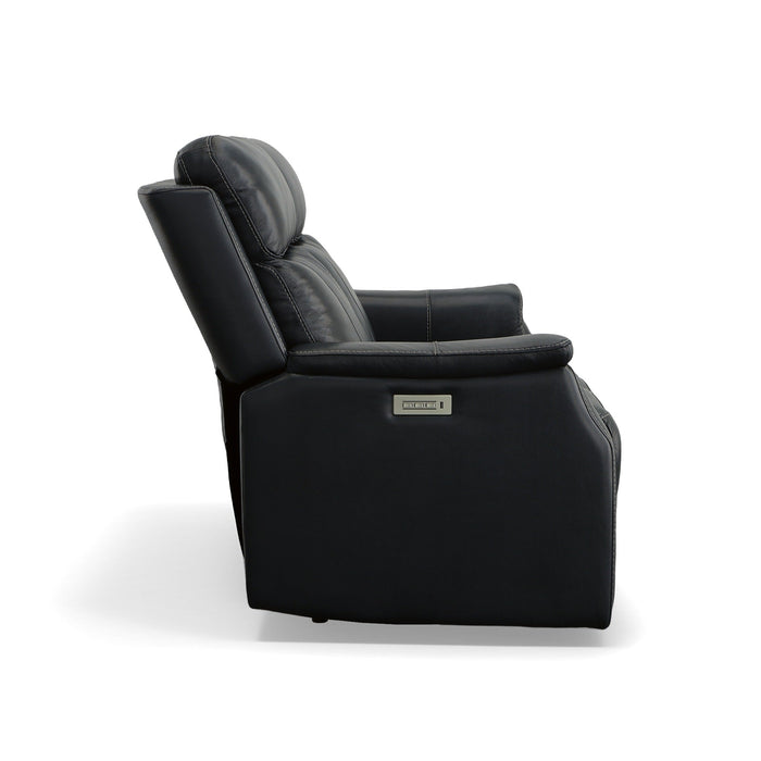 Easton Ocean Leather Power Reclining Loveseat with Power Headrests & Lumbar