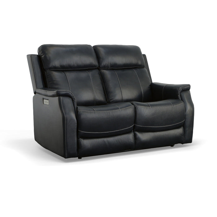 Easton Ocean Leather Power Reclining Loveseat with Power Headrests & Lumbar