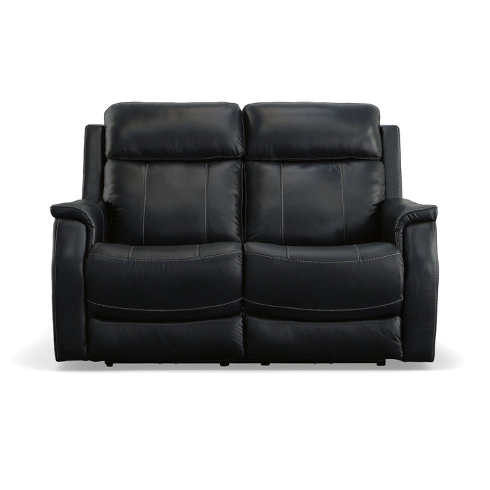 Easton Ocean Leather Power Reclining Loveseat with Power Headrests & Lumbar