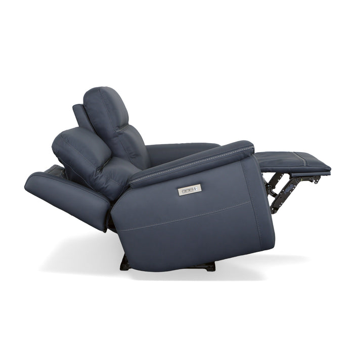 Sawyer Marine Leather Power Reclining Loveseat w/ Pwr Headrests, Lumbar