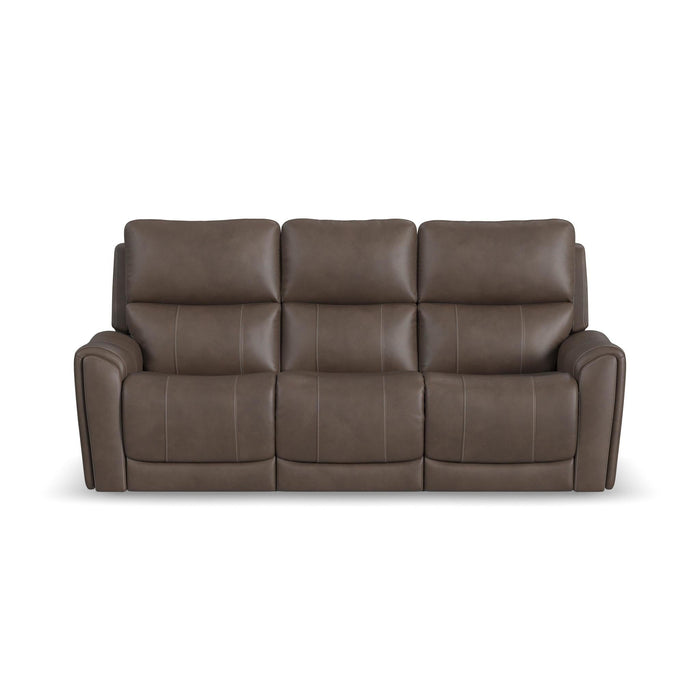 Carter Cappuccino Fabric Power Reclining Sofa with Console & Power Headrests & Lumbar