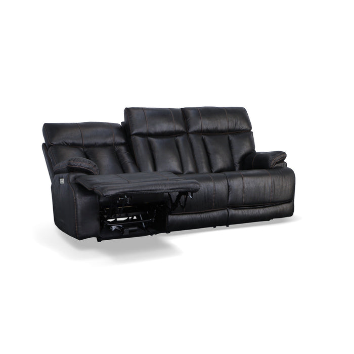 Clive Peppercorn Fabric Power Reclining Sofa with Power Headrests & Lumbar