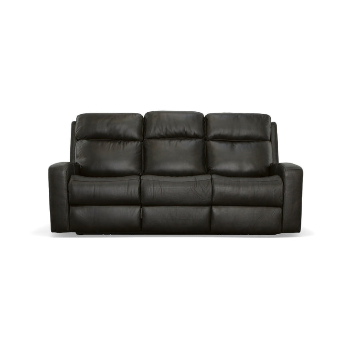 Cody Shadow Leather Power Reclining Sofa with Power Headrests