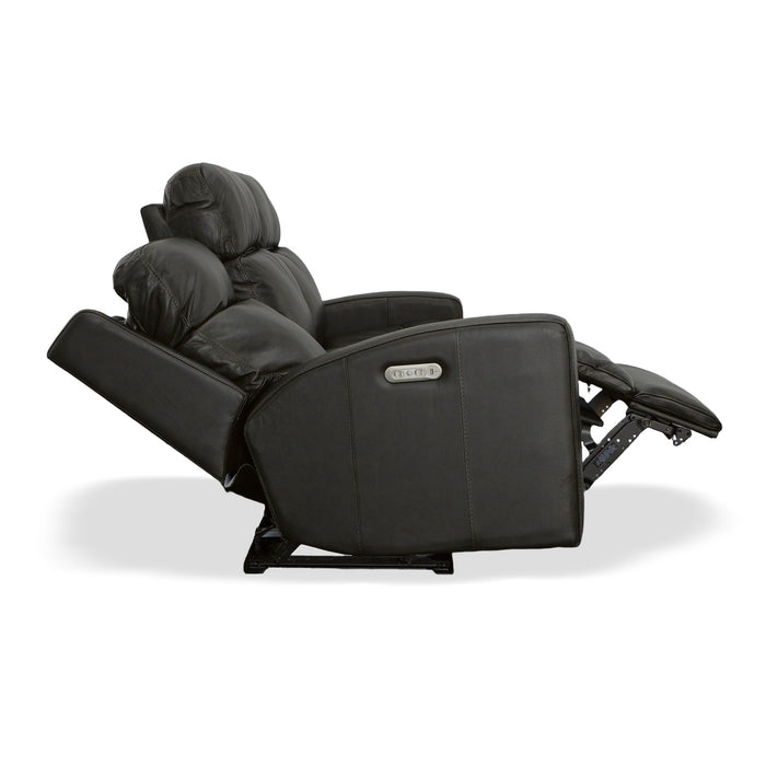 Cody Shadow Leather Power Reclining Sofa with Power Headrests