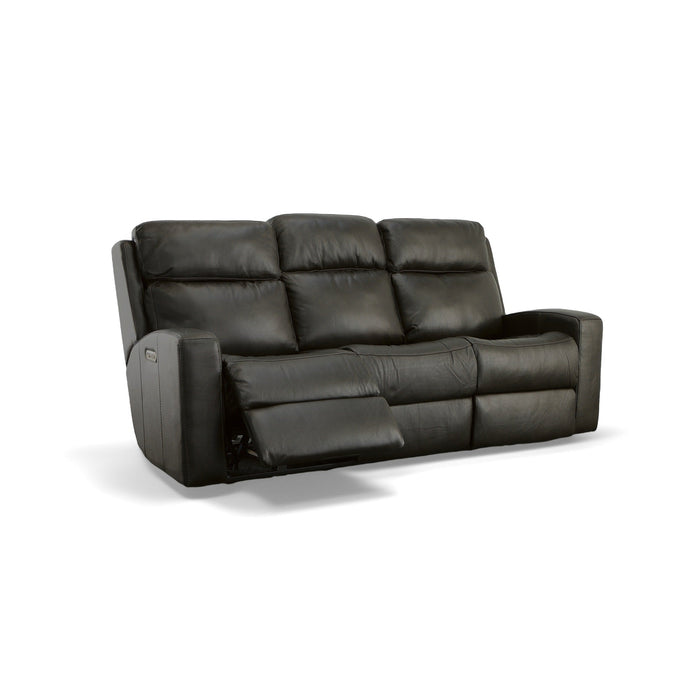 Cody Shadow Leather Power Reclining Sofa with Power Headrests