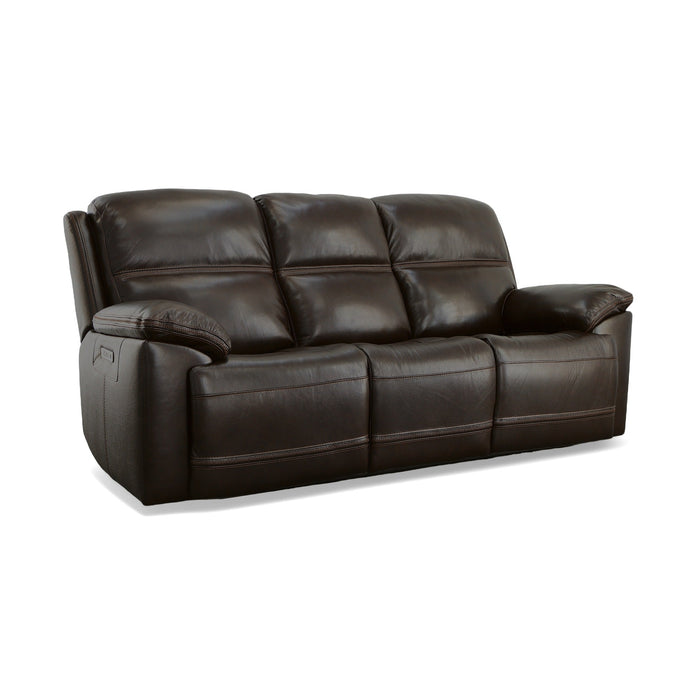 Jackson Dark Brown Leather Power Reclining Sofa with Power Headrests