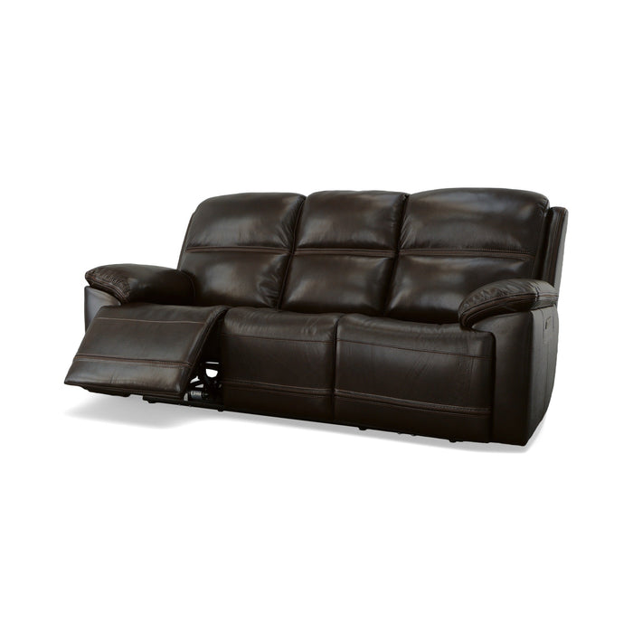 Jackson Dark Brown Leather Power Reclining Sofa with Power Headrests