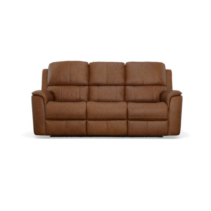 Henry Caramel Leather Power Reclining Sofa with Power Headrests & Lumbar