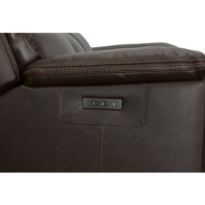 Jackson Dark Brown Leather Power Reclining Sofa with Power Headrests