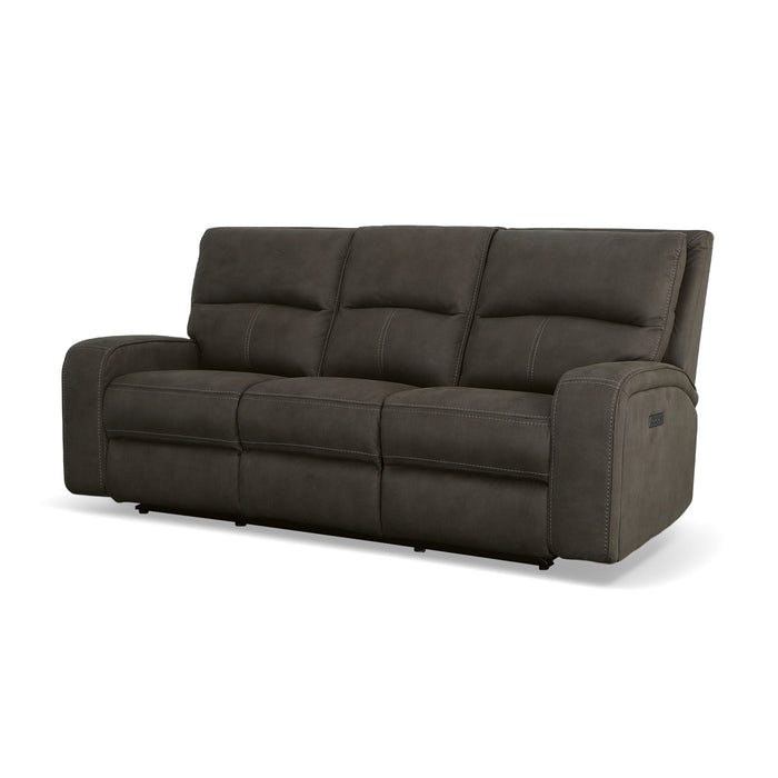 Nirvana Flint Fabric Power Reclining Sofa with Power Headrests