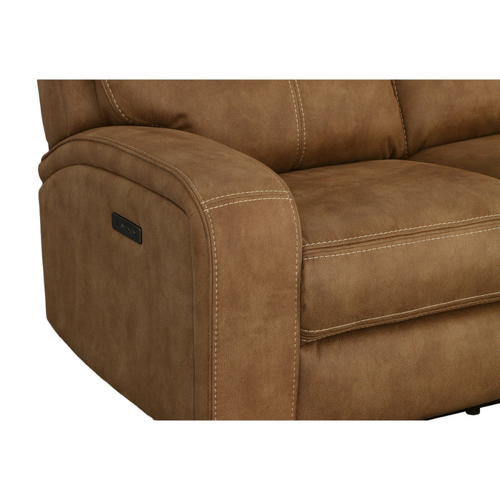 Nirvana Cocoa Fabric Power Reclining Sofa with Power Headrests