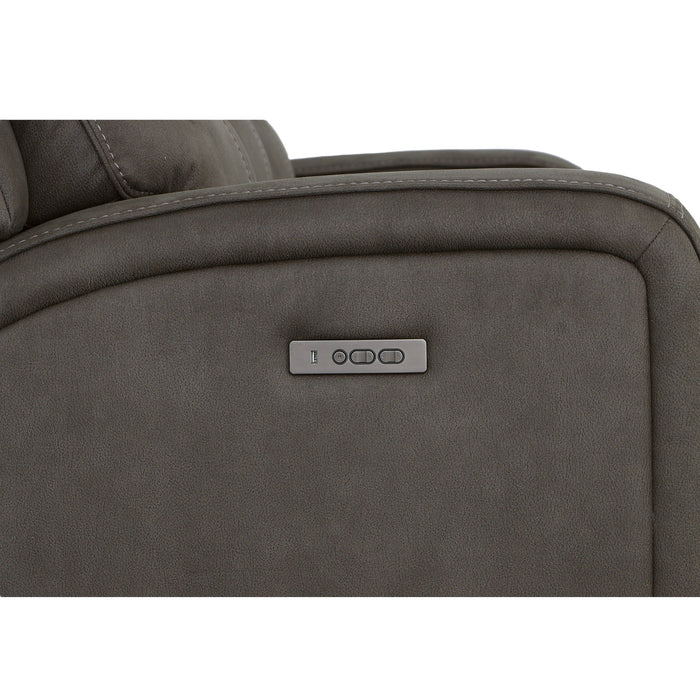 Nirvana Flint Fabric Power Reclining Sofa with Power Headrests