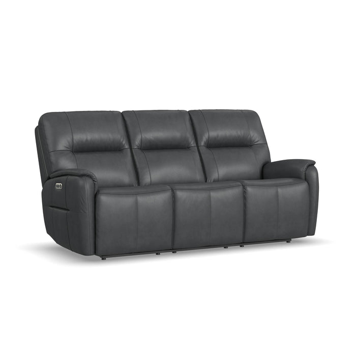 Wilson Thunder Leather Power Reclining Sofa with Power Headrests