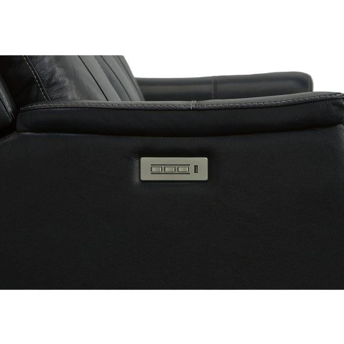 Easton Ocean Leather Power Reclining Sofa with Power Headrests & Lumbar