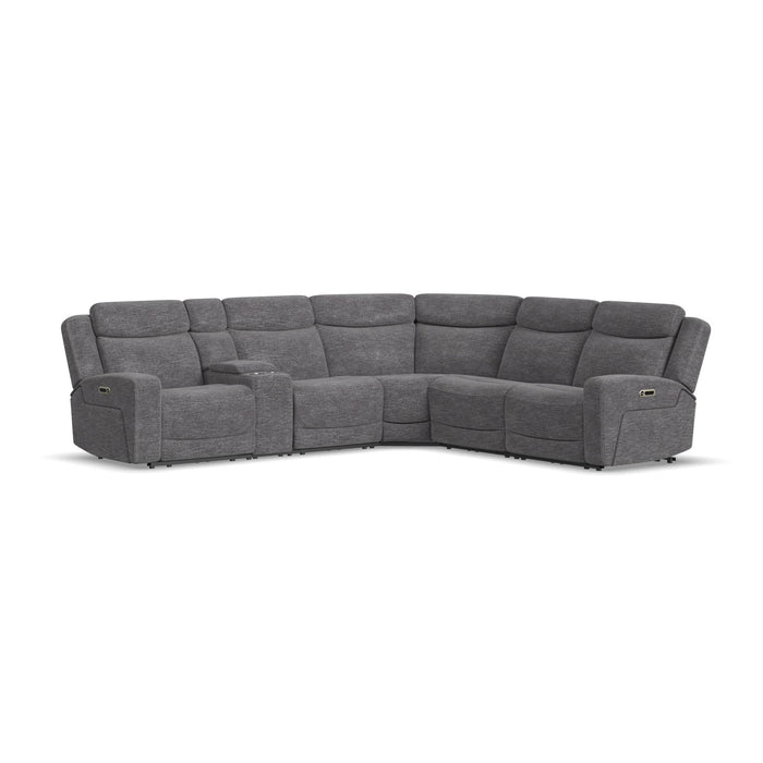 Ridge Granite Fabric Power Reclining Sectional with Power Headrests