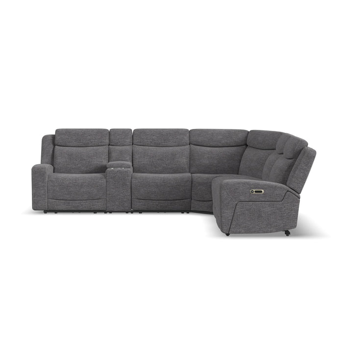 Ridge Granite Fabric Power Reclining Sectional with Power Headrests