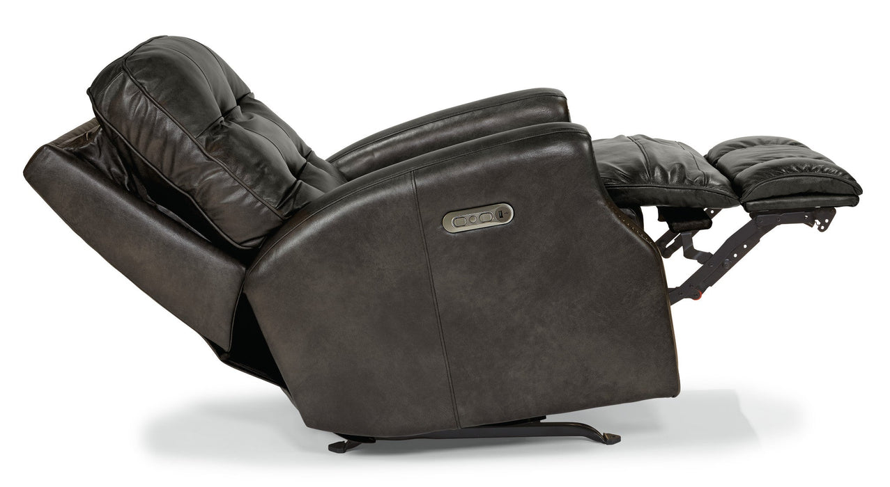 Devon Leather Power Rocking Recliner with Power Headrest