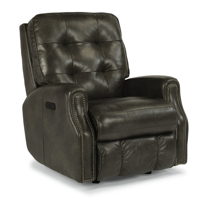 Devon Leather Power Rocking Recliner with Power Headrest