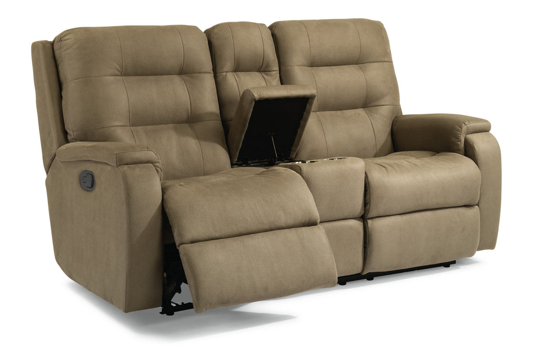 Arlo Fabric Reclining Loveseat with Console