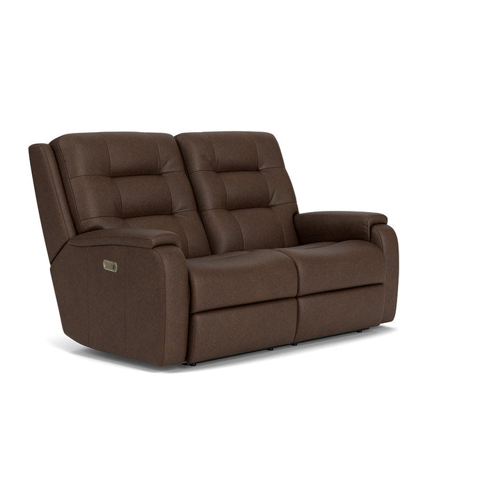 Arlo Leather Power Reclining Loveseat with Power Headrests & Lumbar