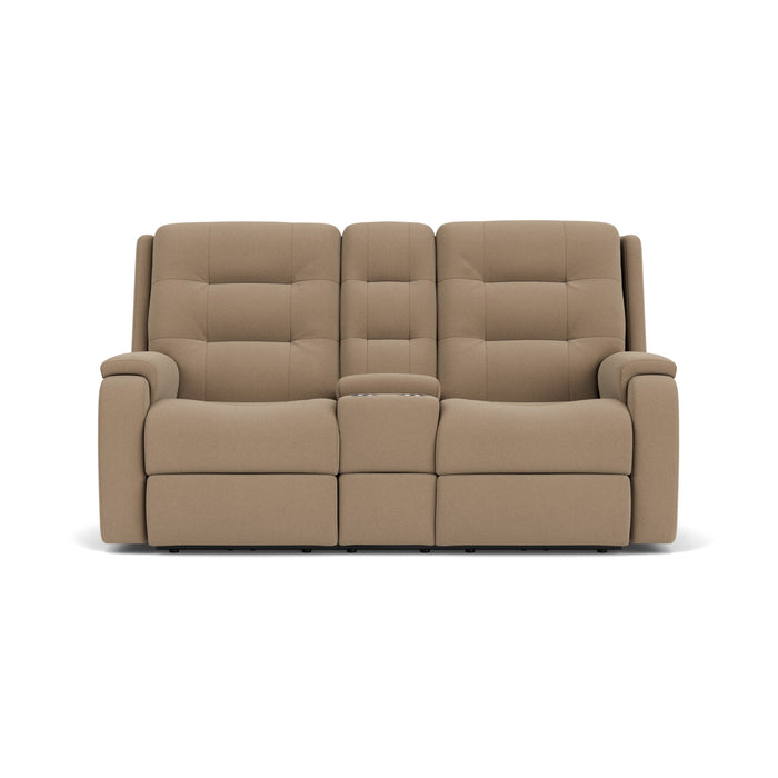 Arlo Leather Reclining Loveseat with Console