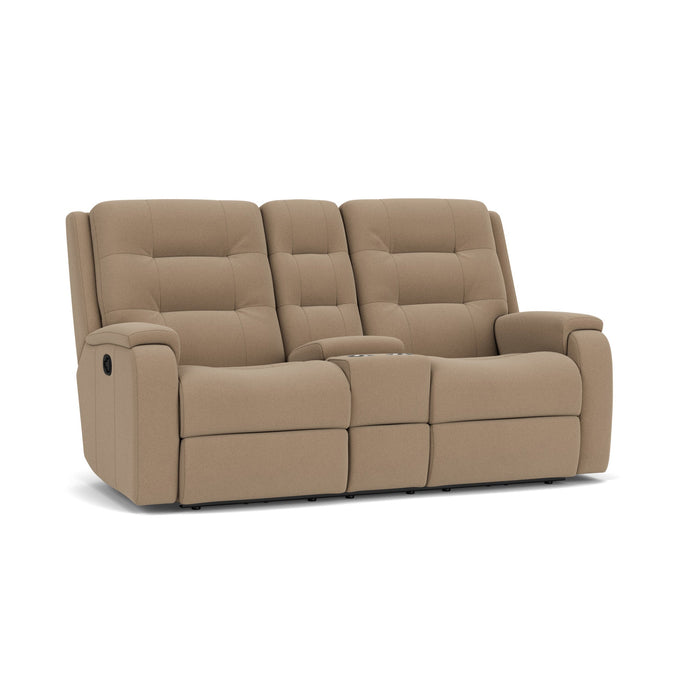 Arlo Leather Reclining Loveseat with Console