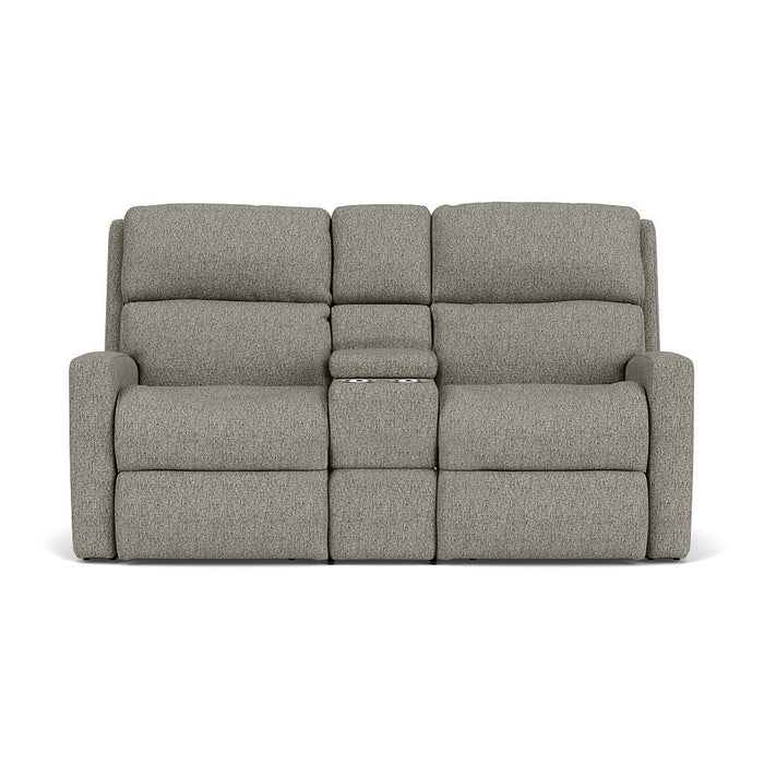 Catalina Fabric Power Reclining Loveseat with Console & Power Headrests