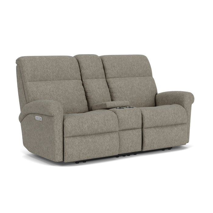 Davis Fabric Power Reclining Loveseat with Console & Power Headrests