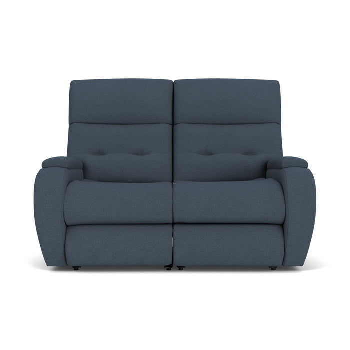 Strait Fabric Power Reclining Loveseat with Power Headrests