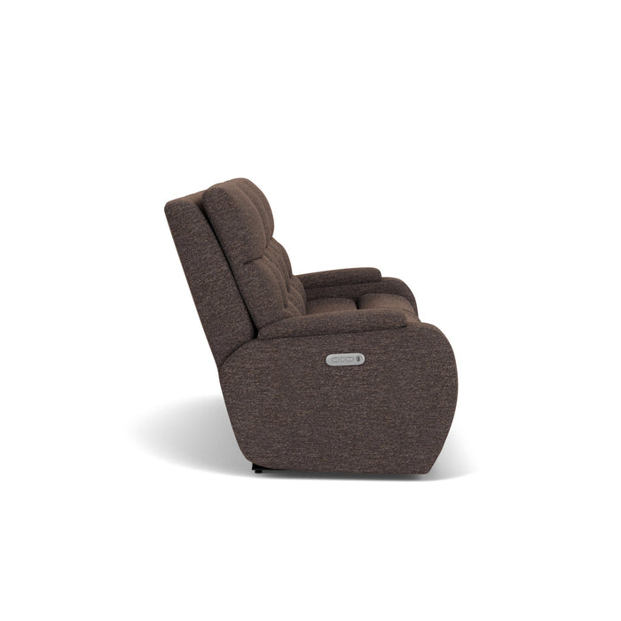 Strait Fabric Power Reclining Sofa with Power Headrests