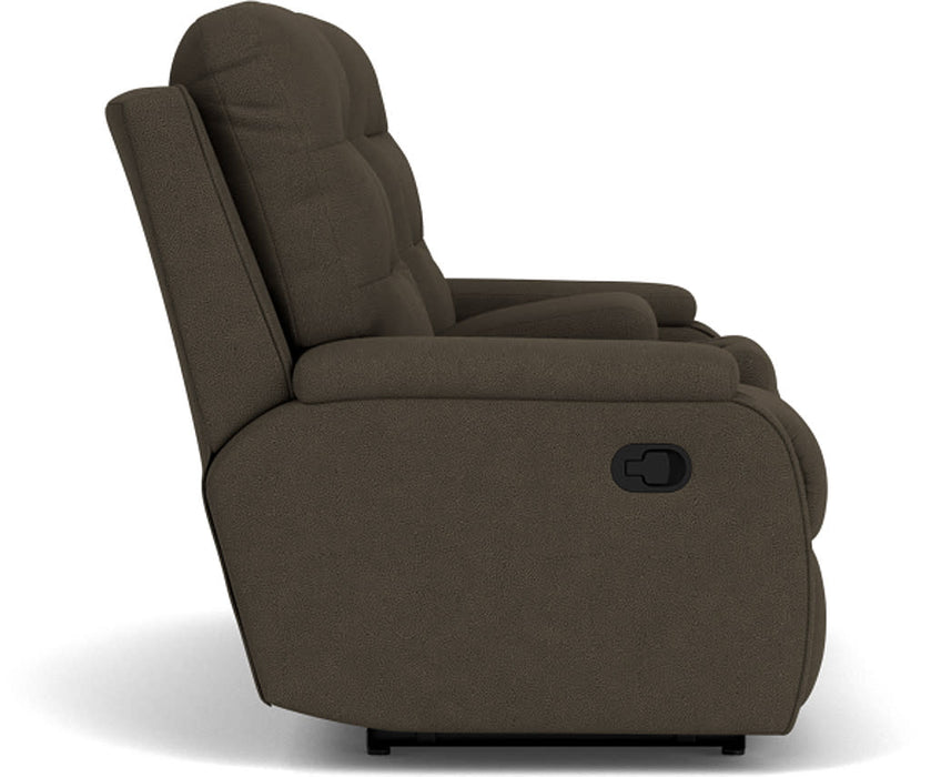 Kerrie Fabric Reclining Loveseat with Console