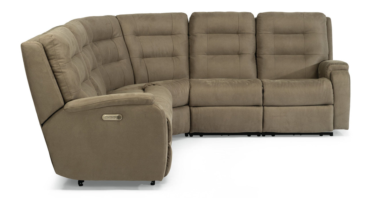 Arlo Fabric Power Reclining Sectional with Power Headrests & Lumbar