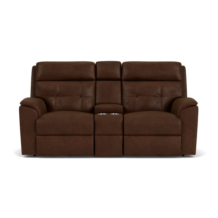 Mason Fabric Reclining Loveseat with Console