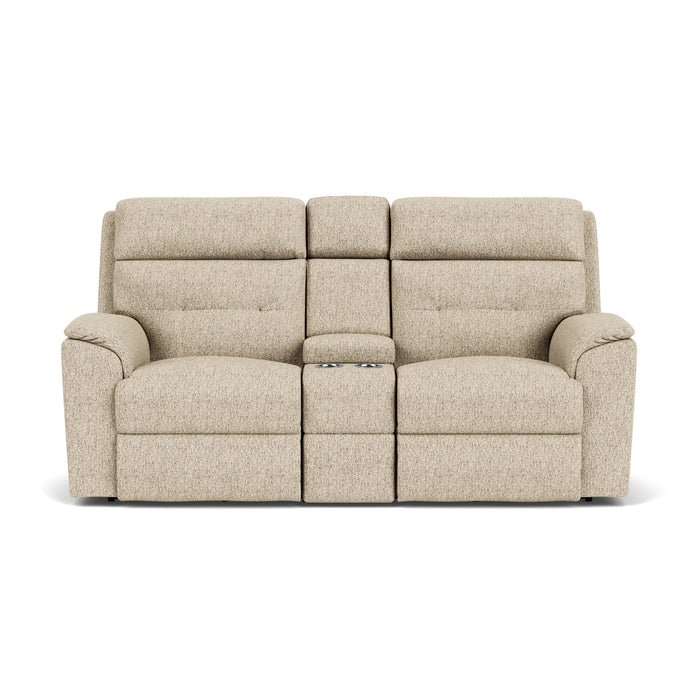 Mason Fabric Reclining Loveseat with Console